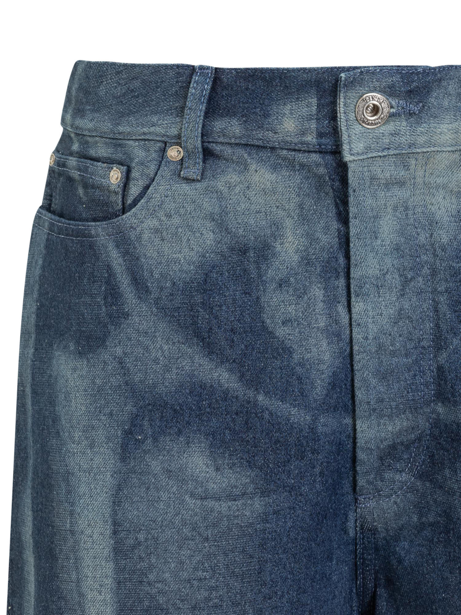 Off-white Skeleton Denim Bermuda Shorts In Blue
