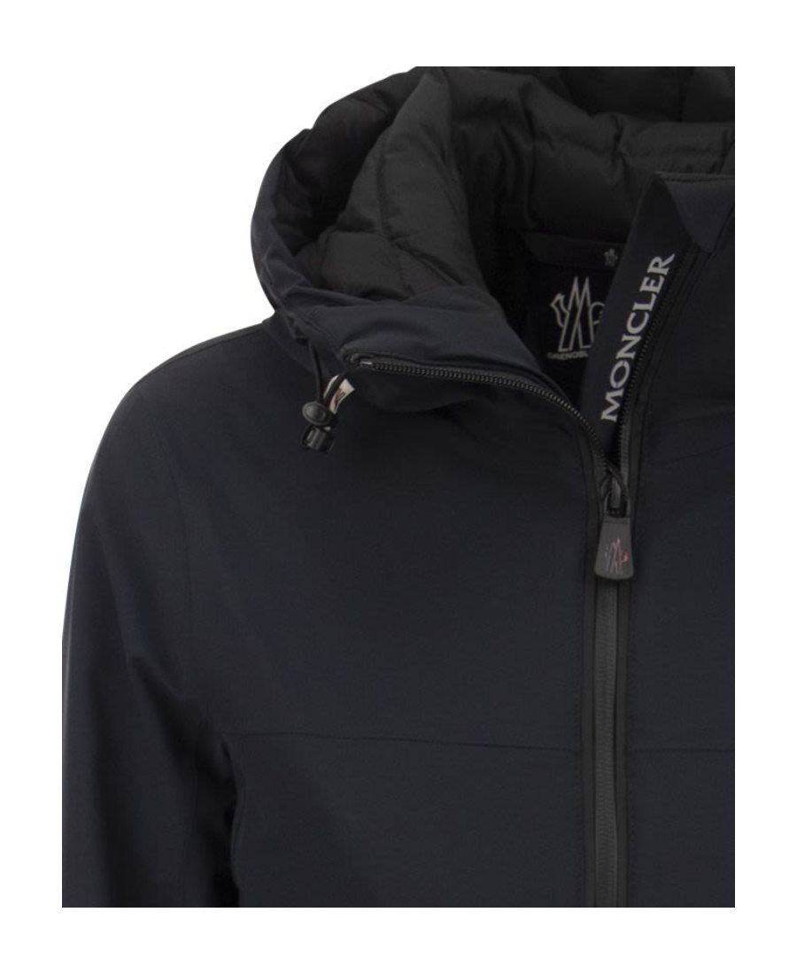 Moncler Short Drawstring Hooded Ski Down Jacket In Black