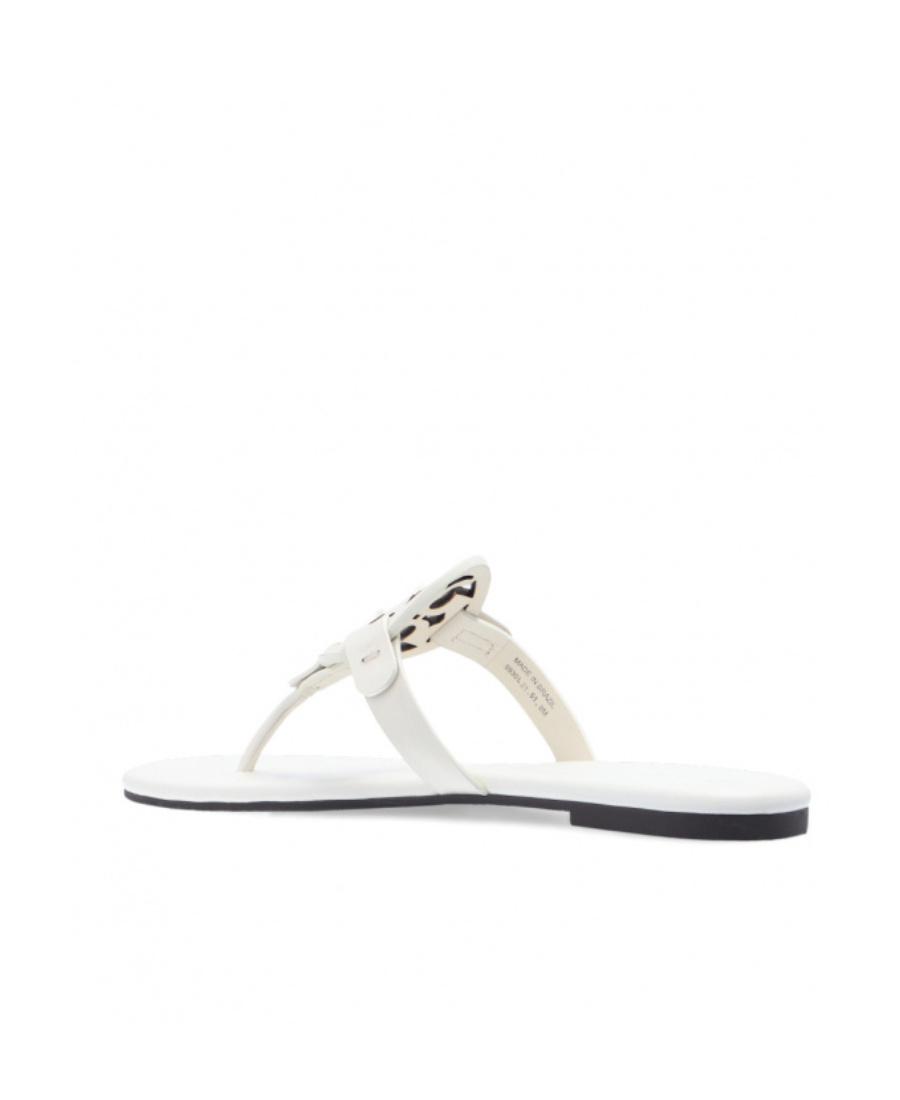 Tory Burch Miller Soft Leather Thong Sandals In White