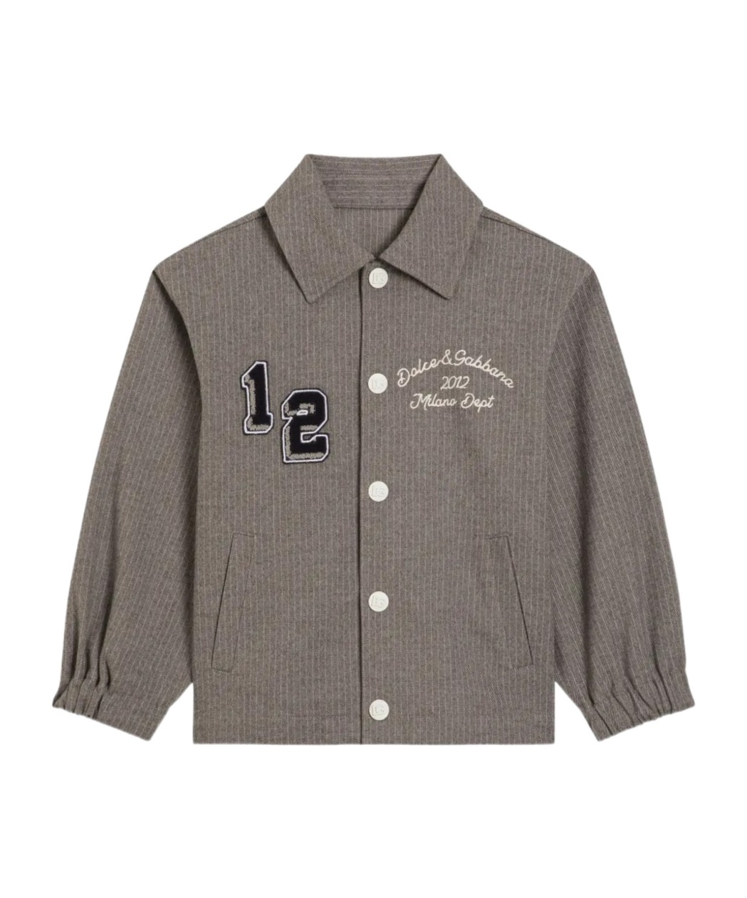 Dolce & Gabbana Striped Number-detail Jacket In Green