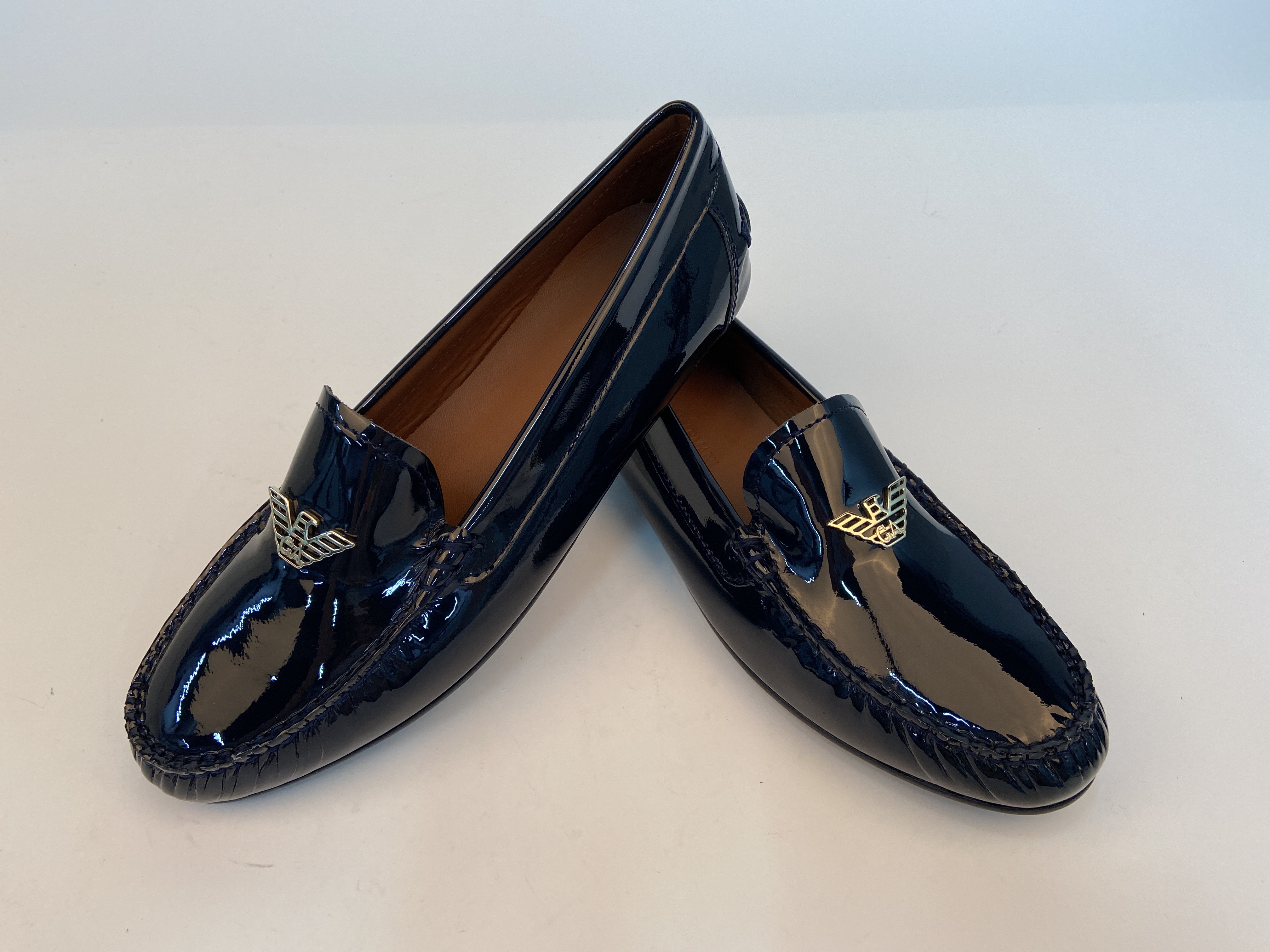 Emporio Armani Logo Flat Shoes In Multicolor