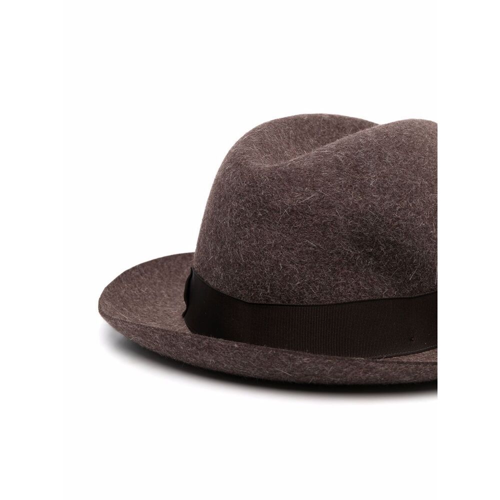 Shop Borsalino Logo Hat In Brown