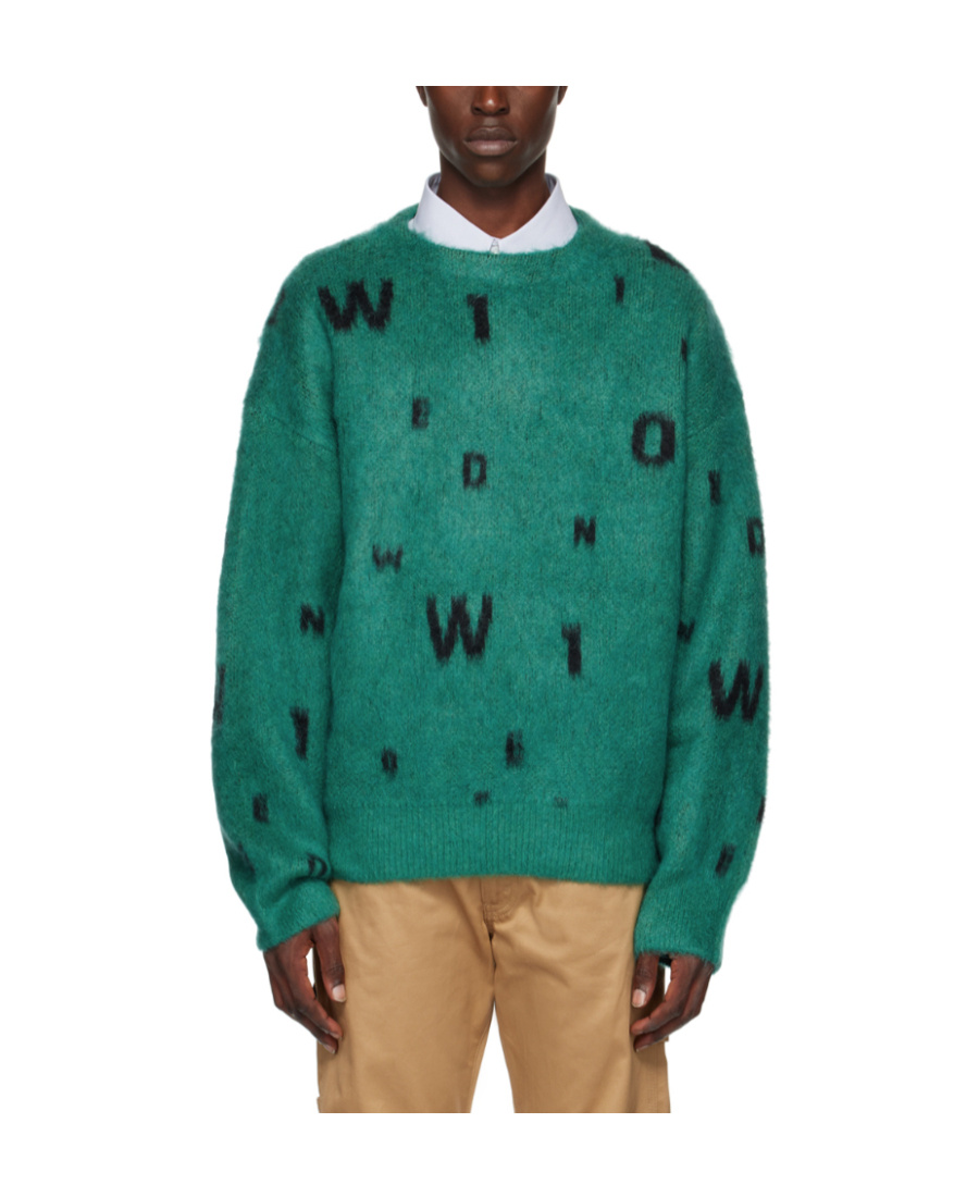 We11 Done Logo Sweater In Green