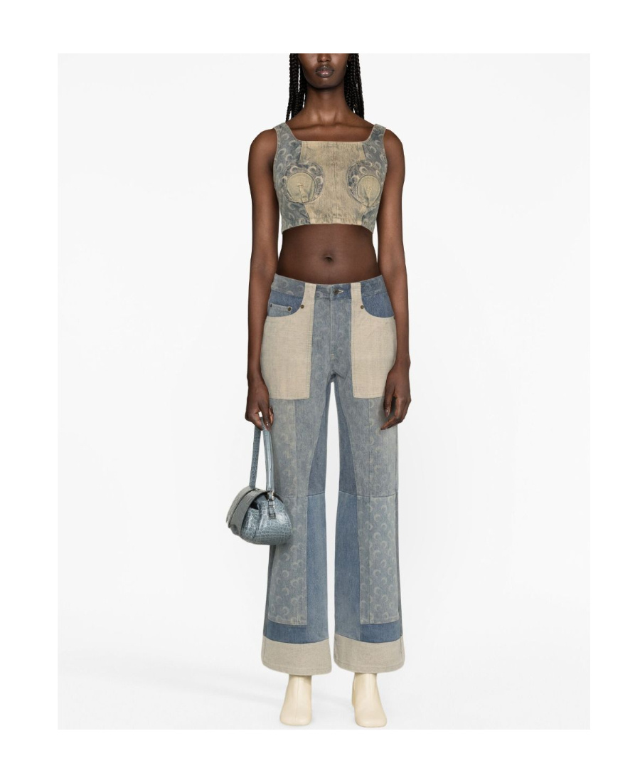 Shop Marine Serre Denim Vest In Gray