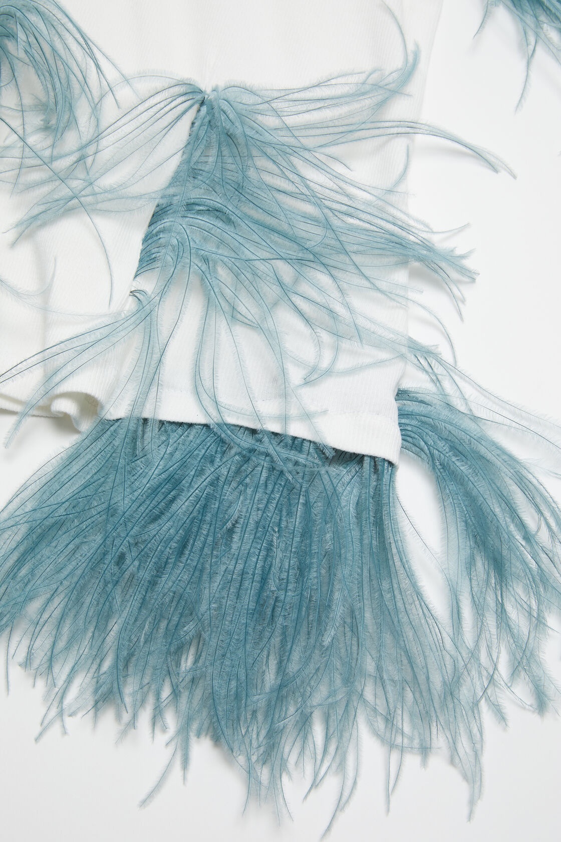 Acne Studios Feather-detailing Ribbed Tank Top In White