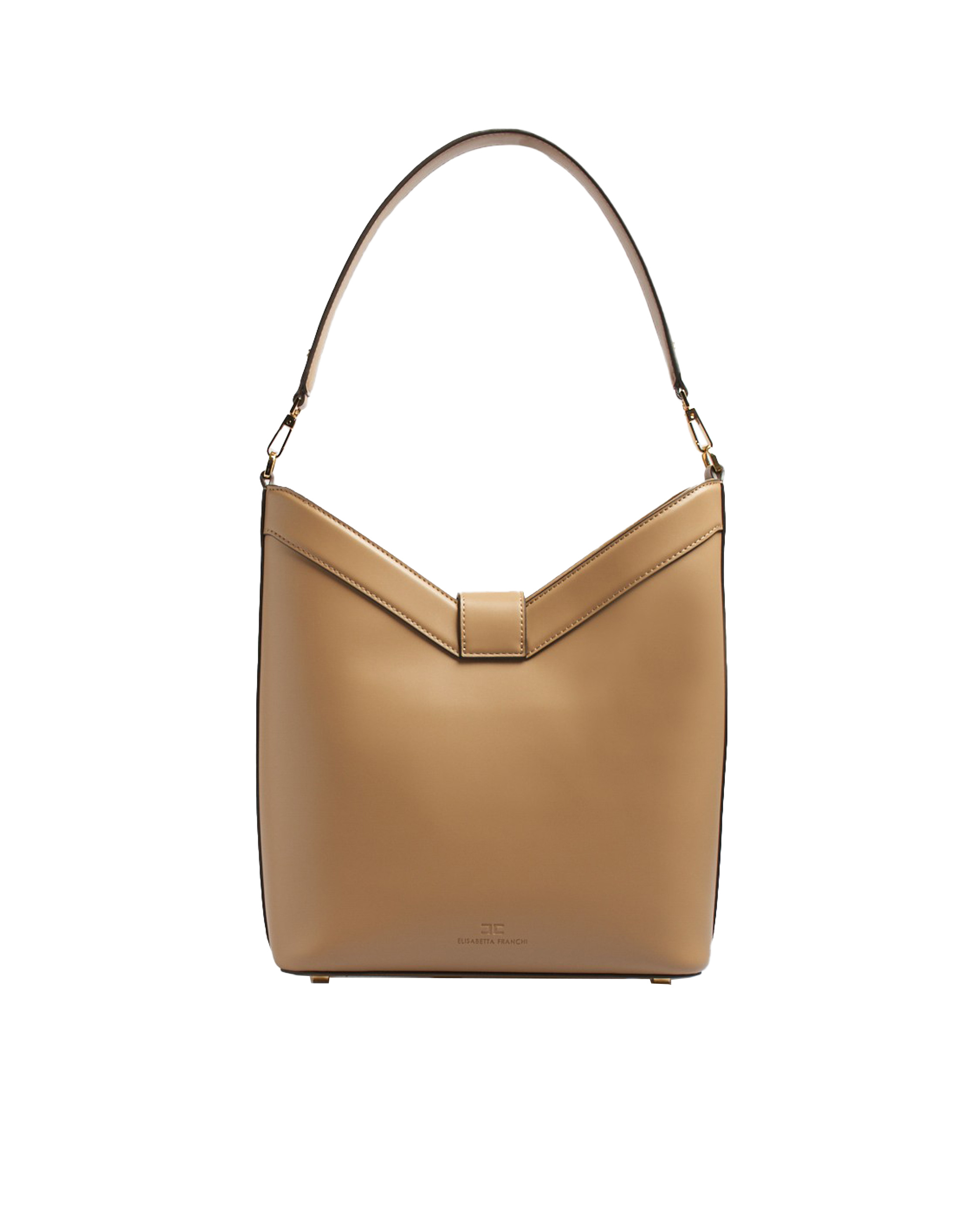ELISABETTA FRANCHI LOGO-BUCKLE SHOULDER BAG