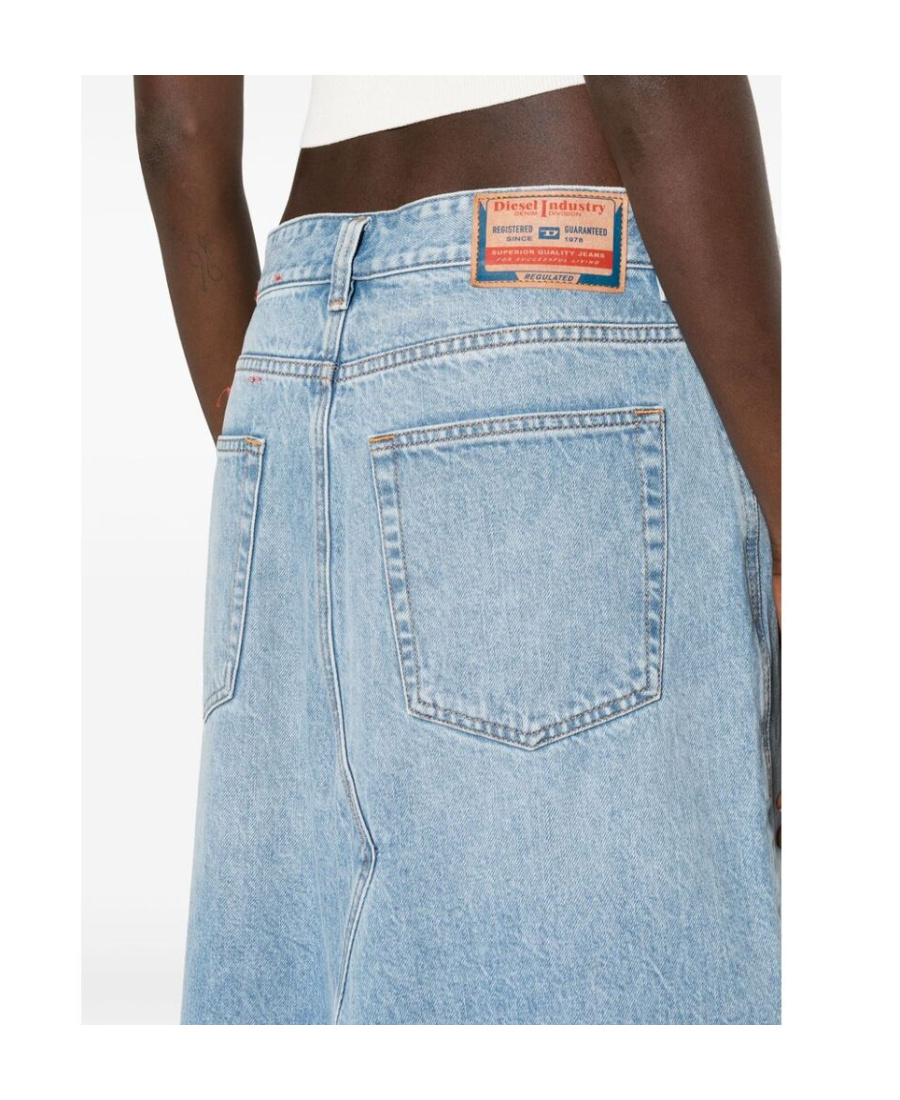 Diesel Denim Maxi Skirt In Blue
