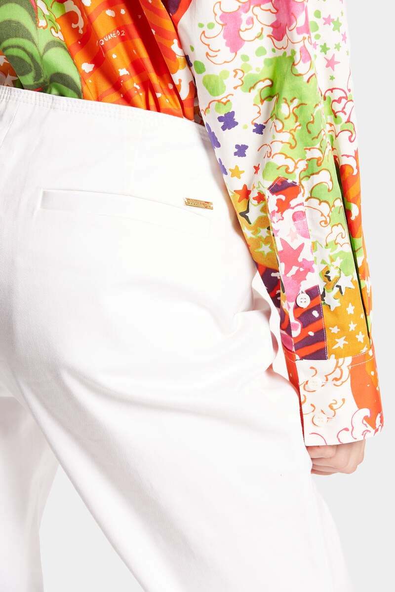 Dsquared2 Sharpei Ring-embellished Trousers In White