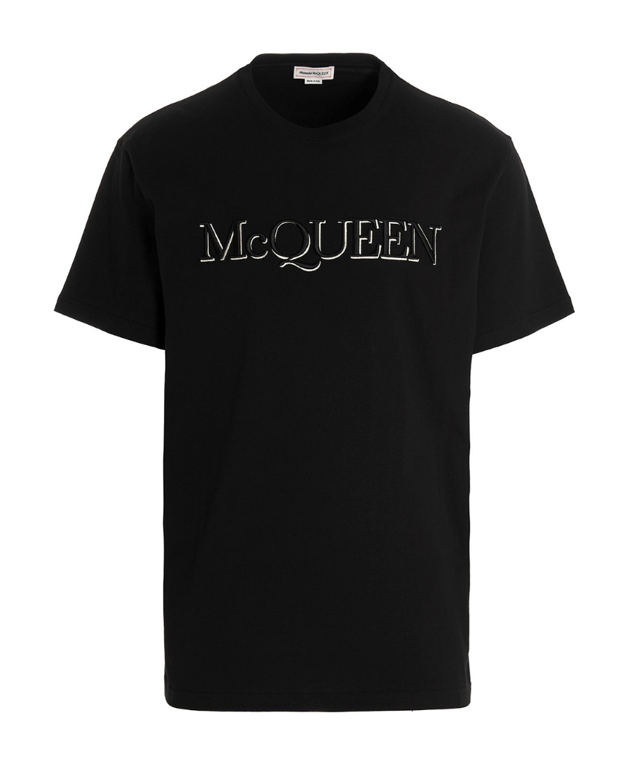 Alexander Mcqueen Logo-print Short Sleeve T-shirt In Black