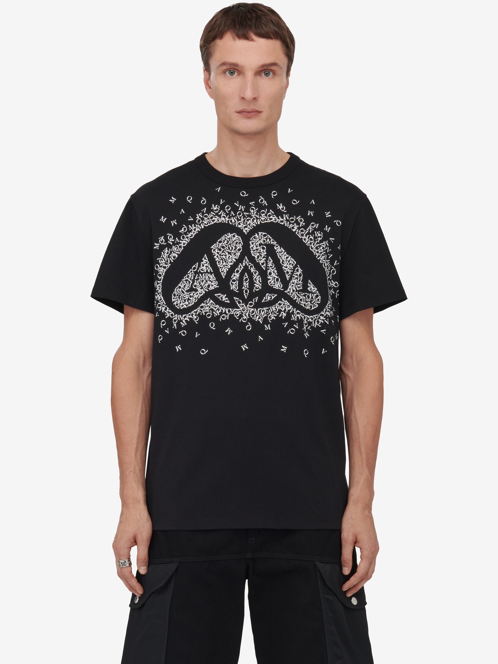 Alexander Mcqueen Exploded Charm T-shirt In Black