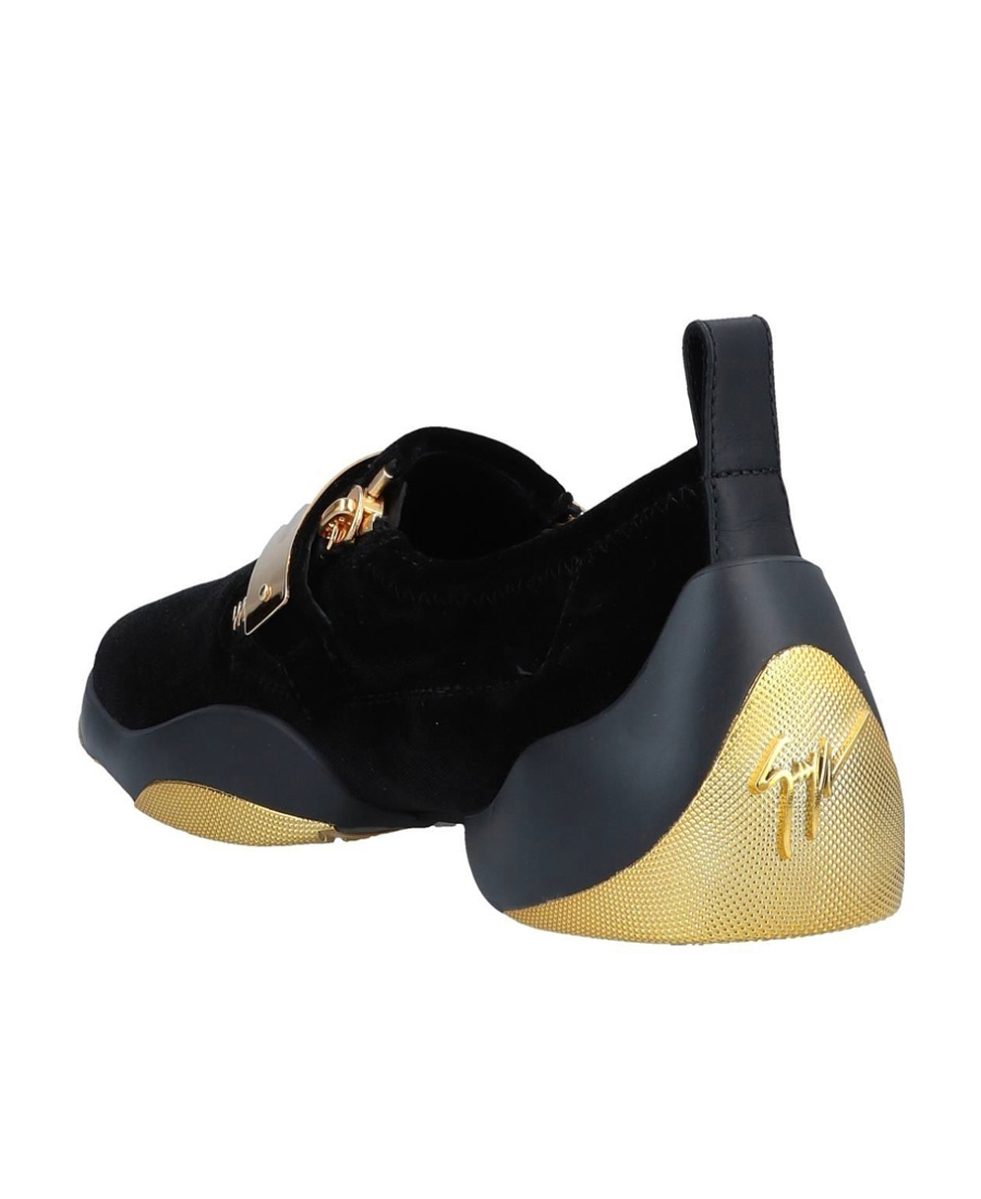 Giuseppe Zanotti Zipper Details Low-top Casual Sneakers In Black