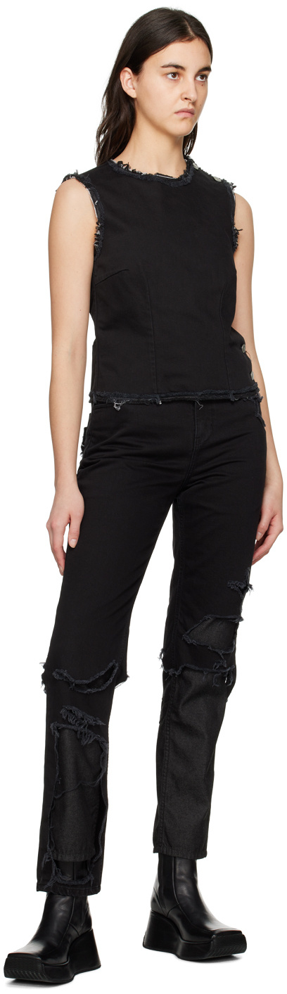 RAF SIMONS HIGH-WAISTED DENIM JEANS