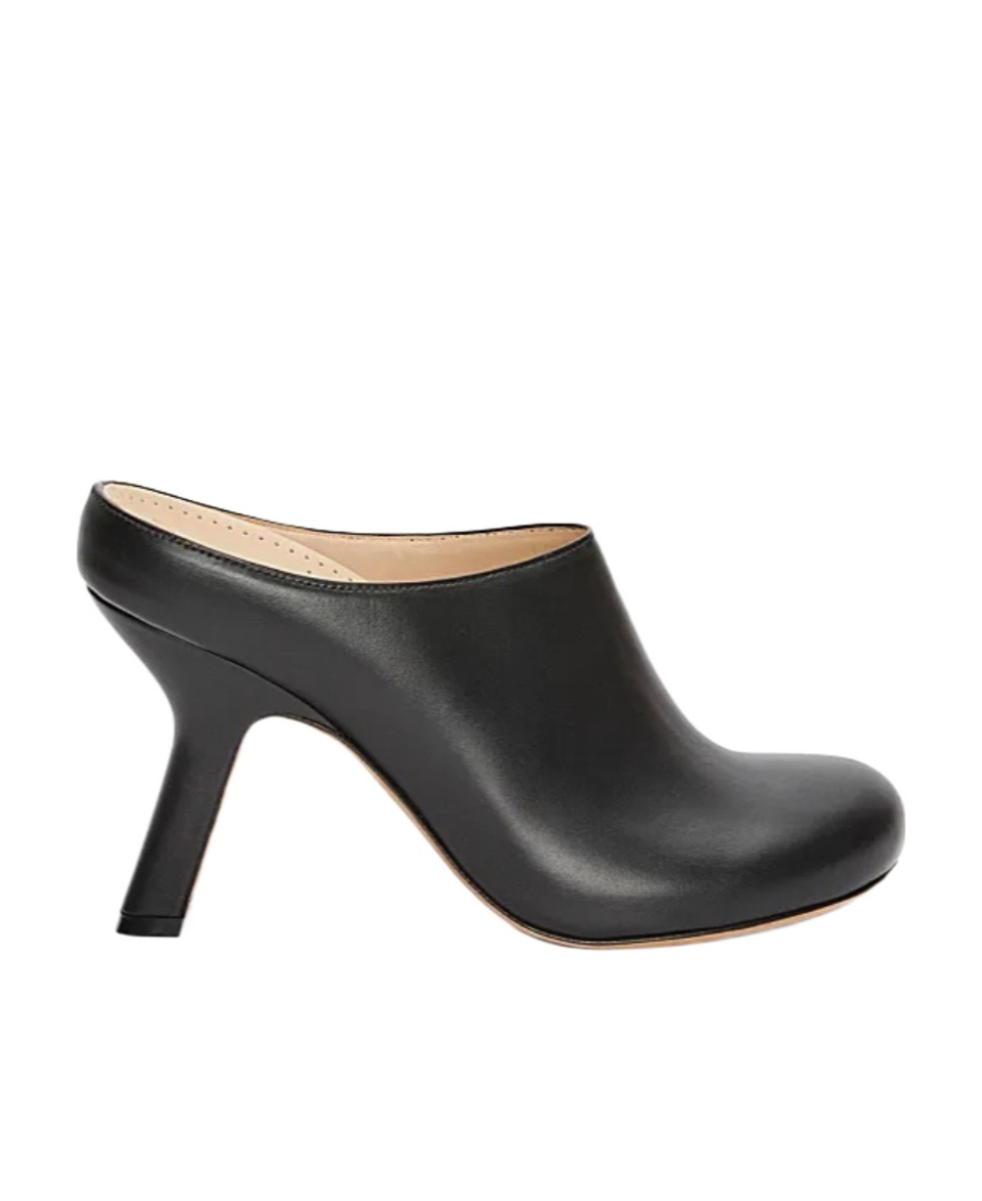 Loewe Terra Leather Stiletto Mule Clogs In Black