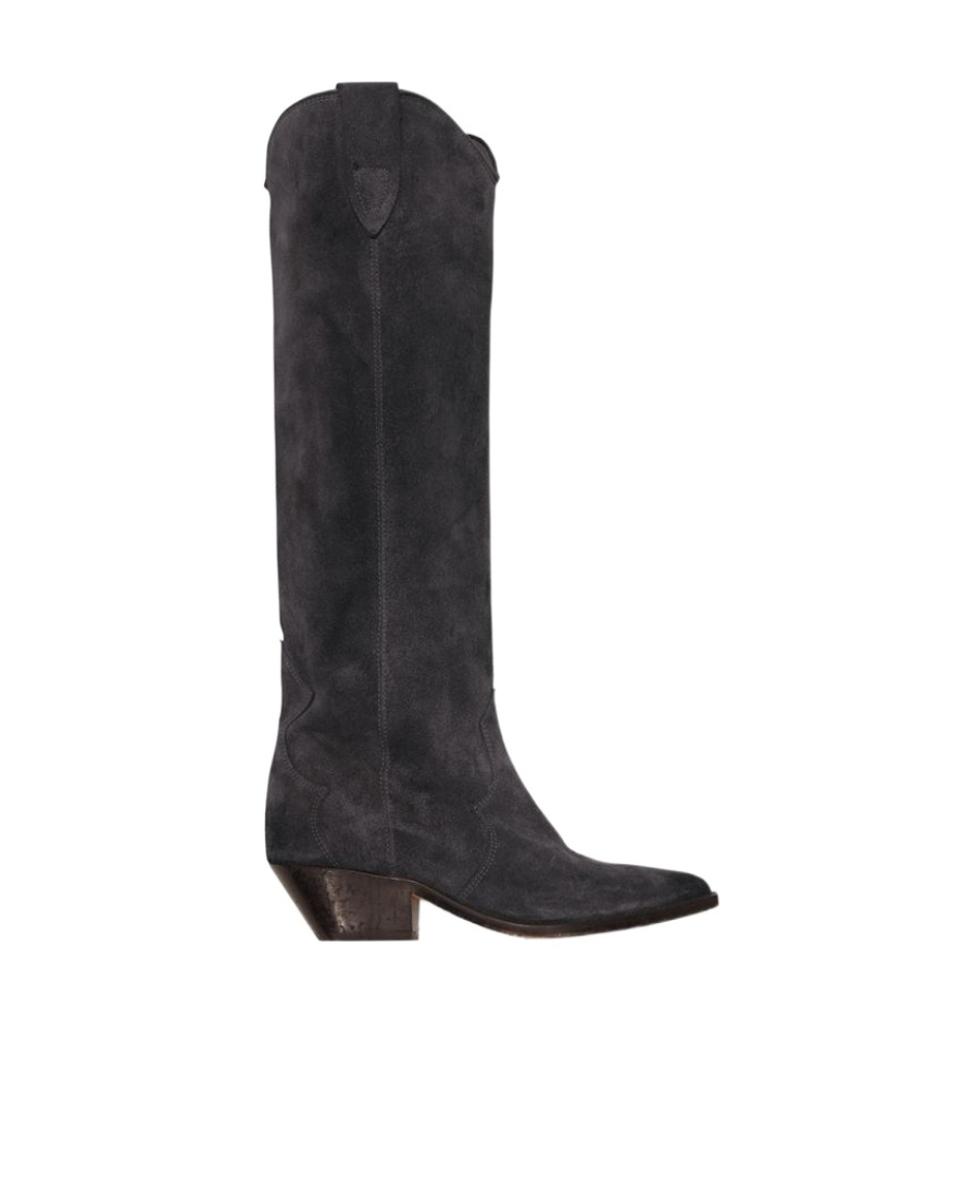 Isabel Marant Denvee Suede Cowboy Boots In Black