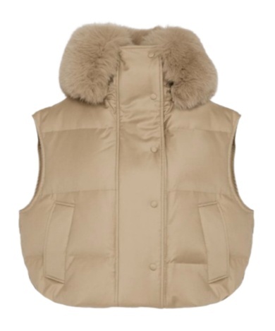 Yves Salomon Sleeveless Vest In Brown