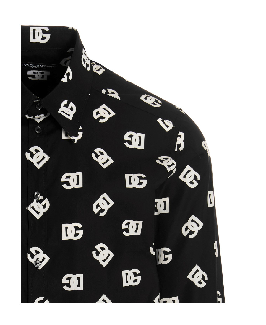 Dolce & Gabbana Dolce&gabbana Black Printed Cotton Shirt In Black