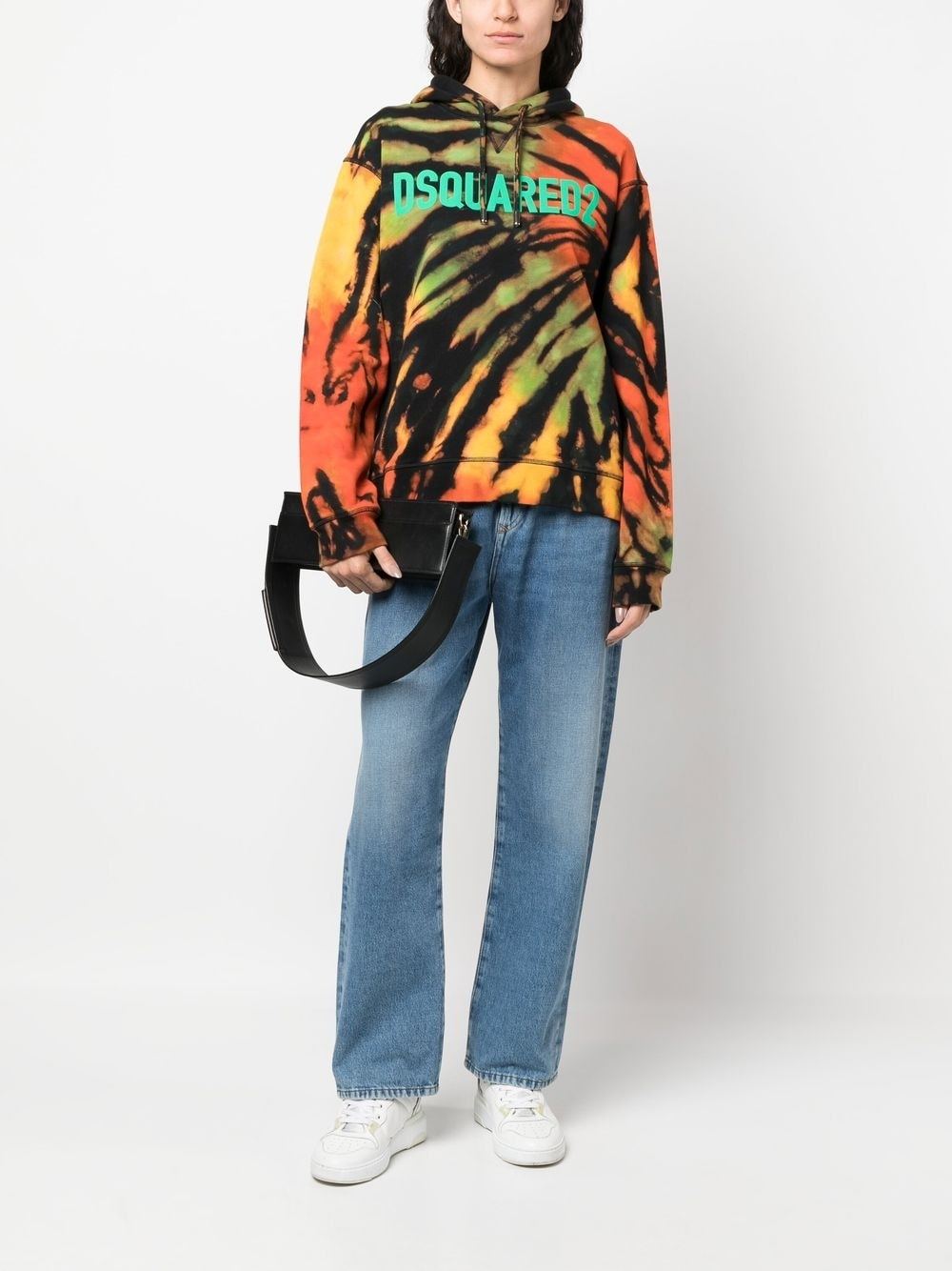 Dsquared2 Tie&dyed Jamaica Cool Hoodie In Black