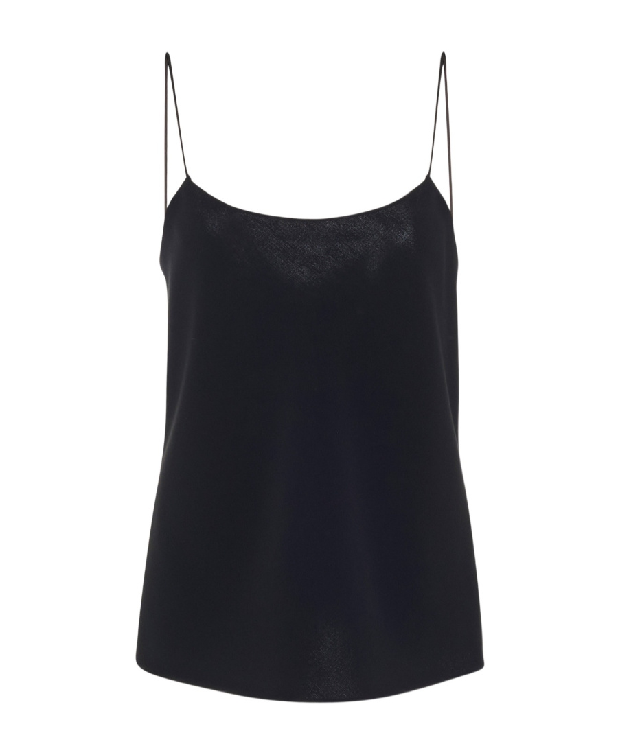 The Row Biggins Silk-strap Crepe Camisole In Black