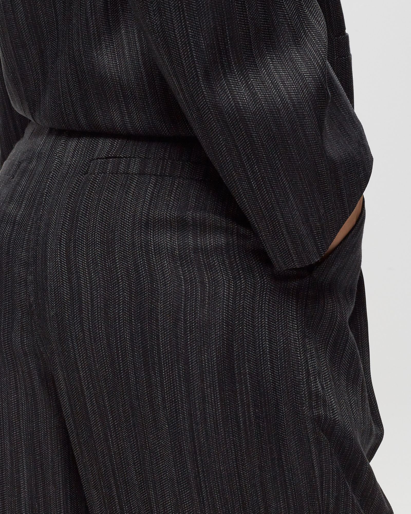 Ganni Striped Wide-leg Trousers In Black