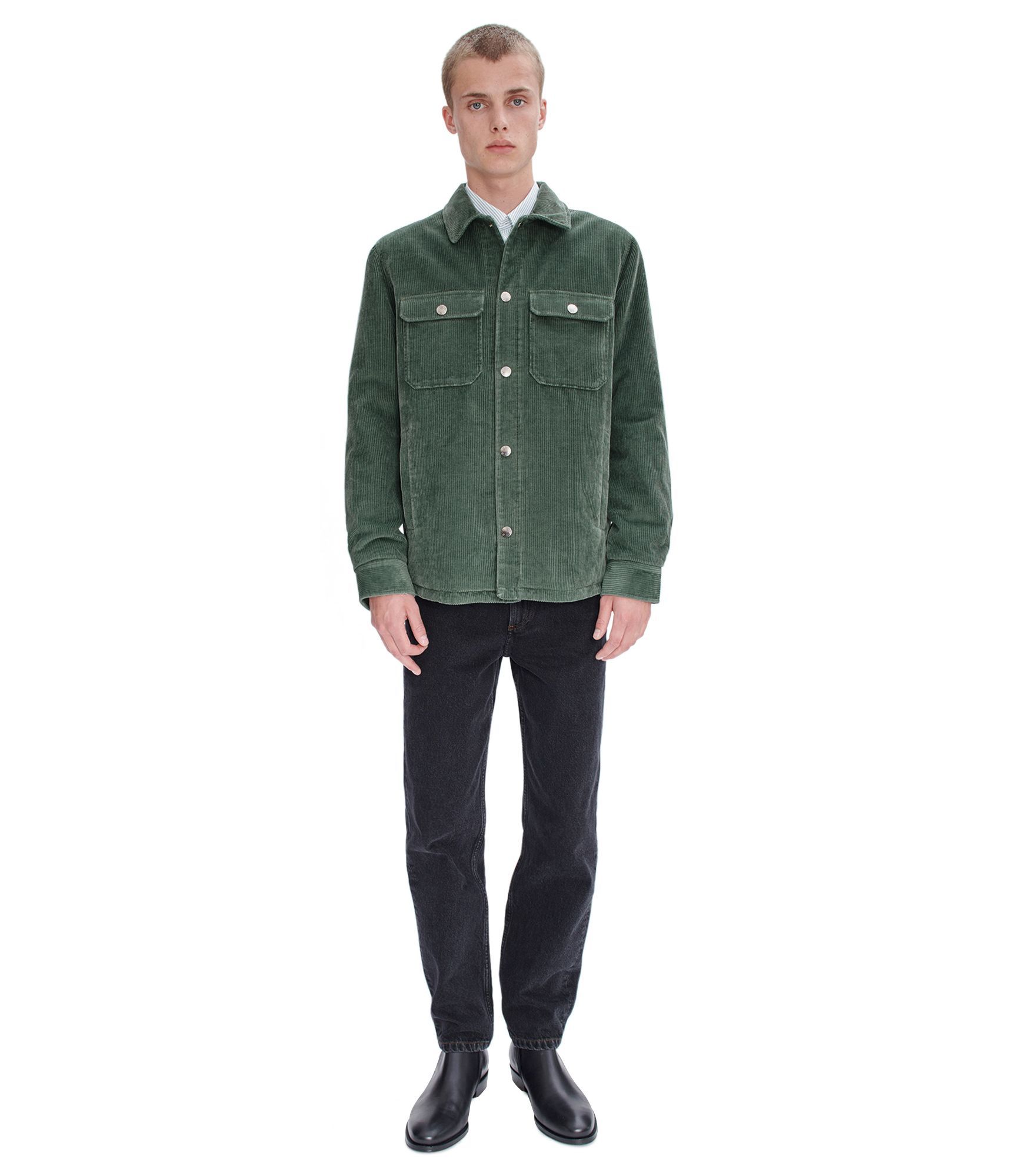 Apc Long Sleeved Shirt Jacket In Green