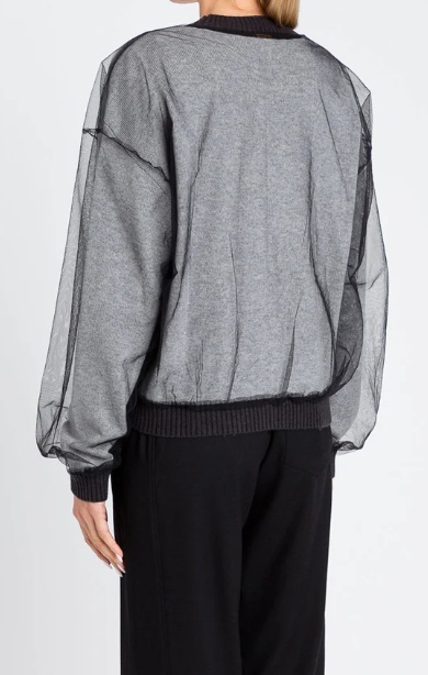 Twinset Tulle-paneled Cardigan In Black
