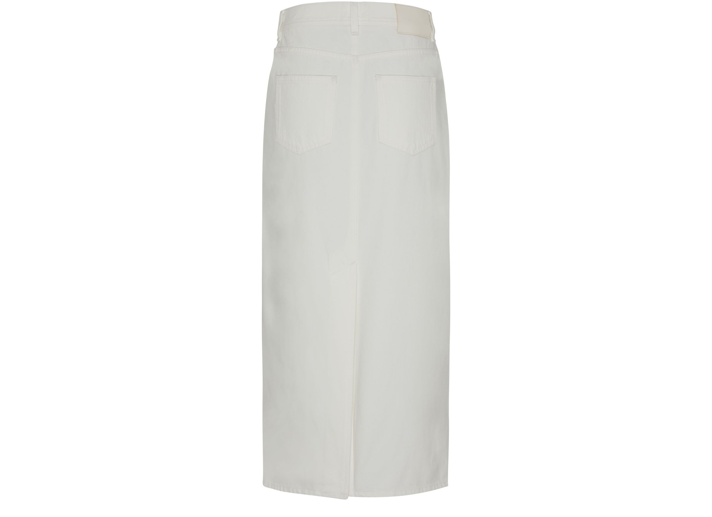 Loulou Studio Straight-cut Mid-length Denim Skirt In White