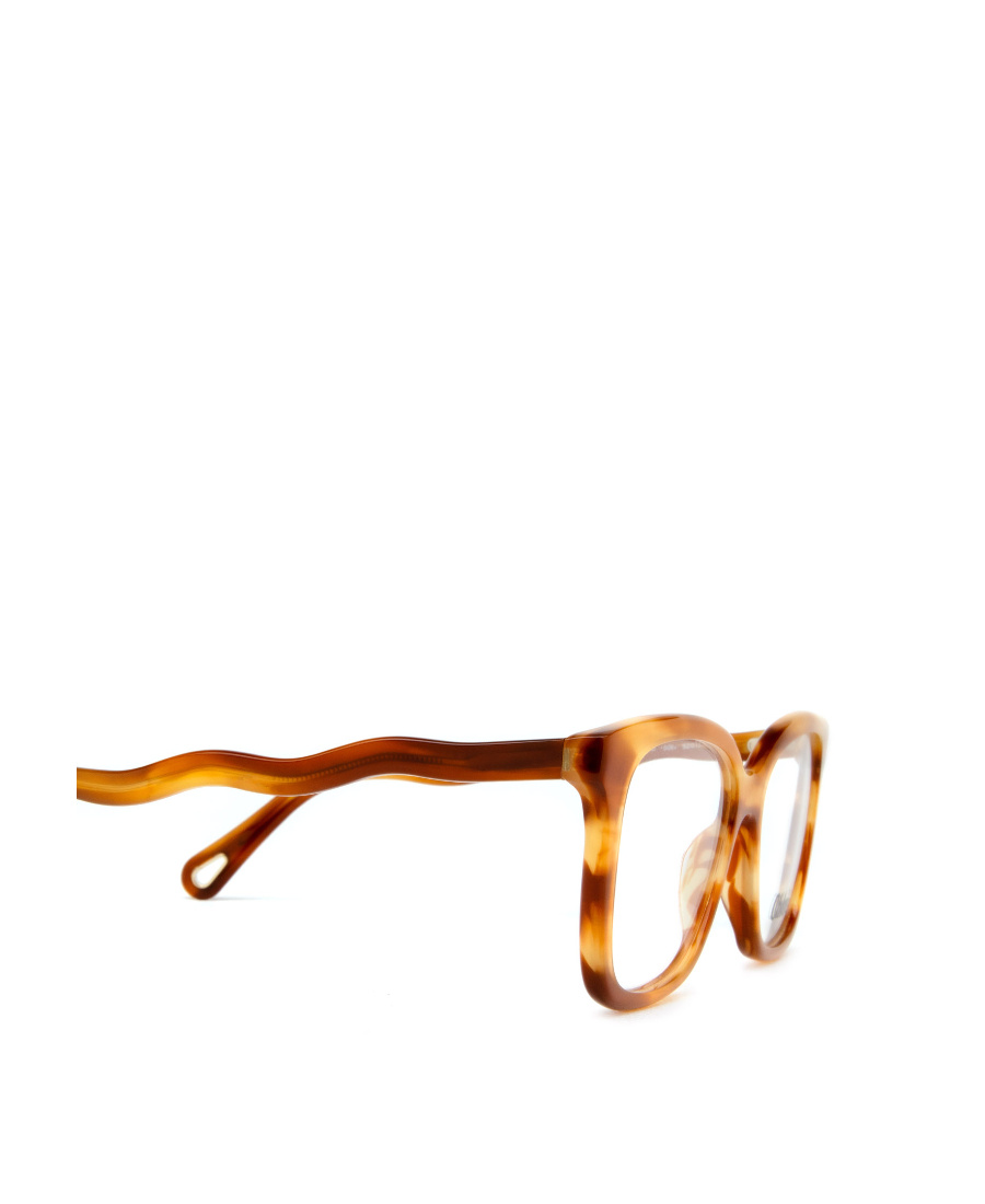 Chloé Wavy Arms Rectangle-frame Glasses In Brown