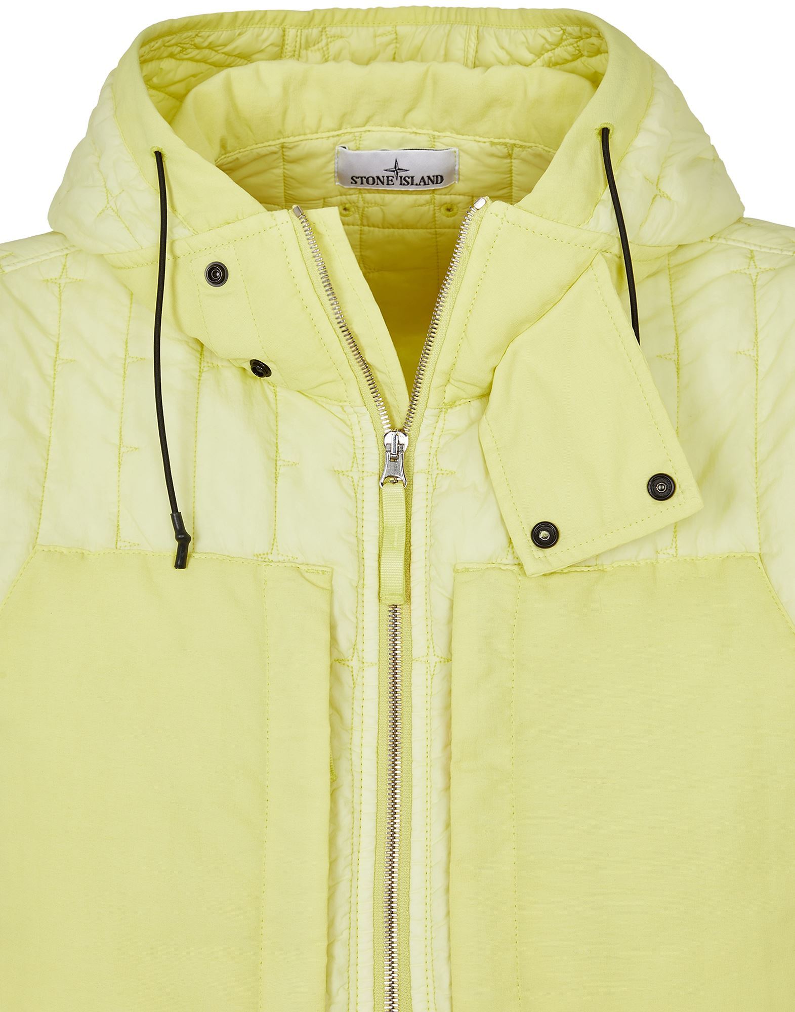 Stone Island A Cotton-padded Suit With A Hooded Jacket In Yellow