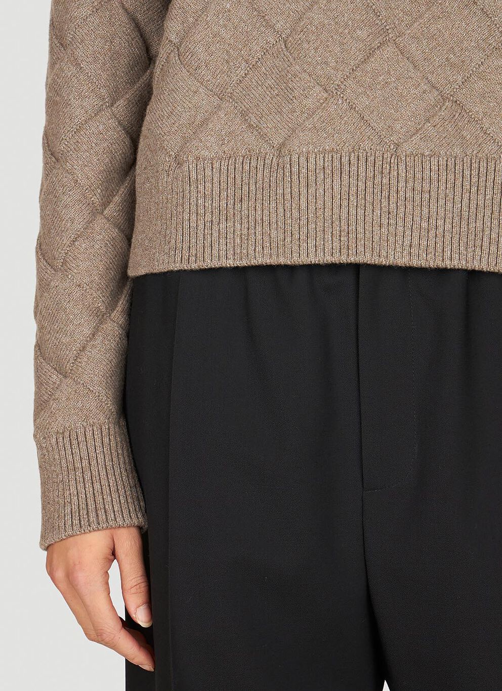 Bottega Veneta Round Neck Sweater In Gray