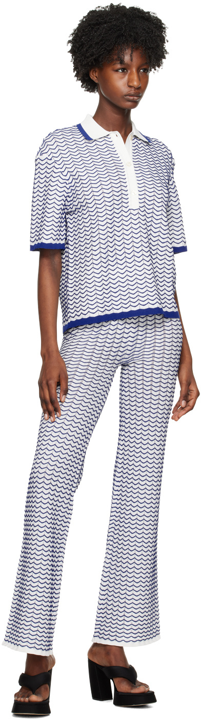 Remain Birger Christensen Striped Flared Casual Pants In White