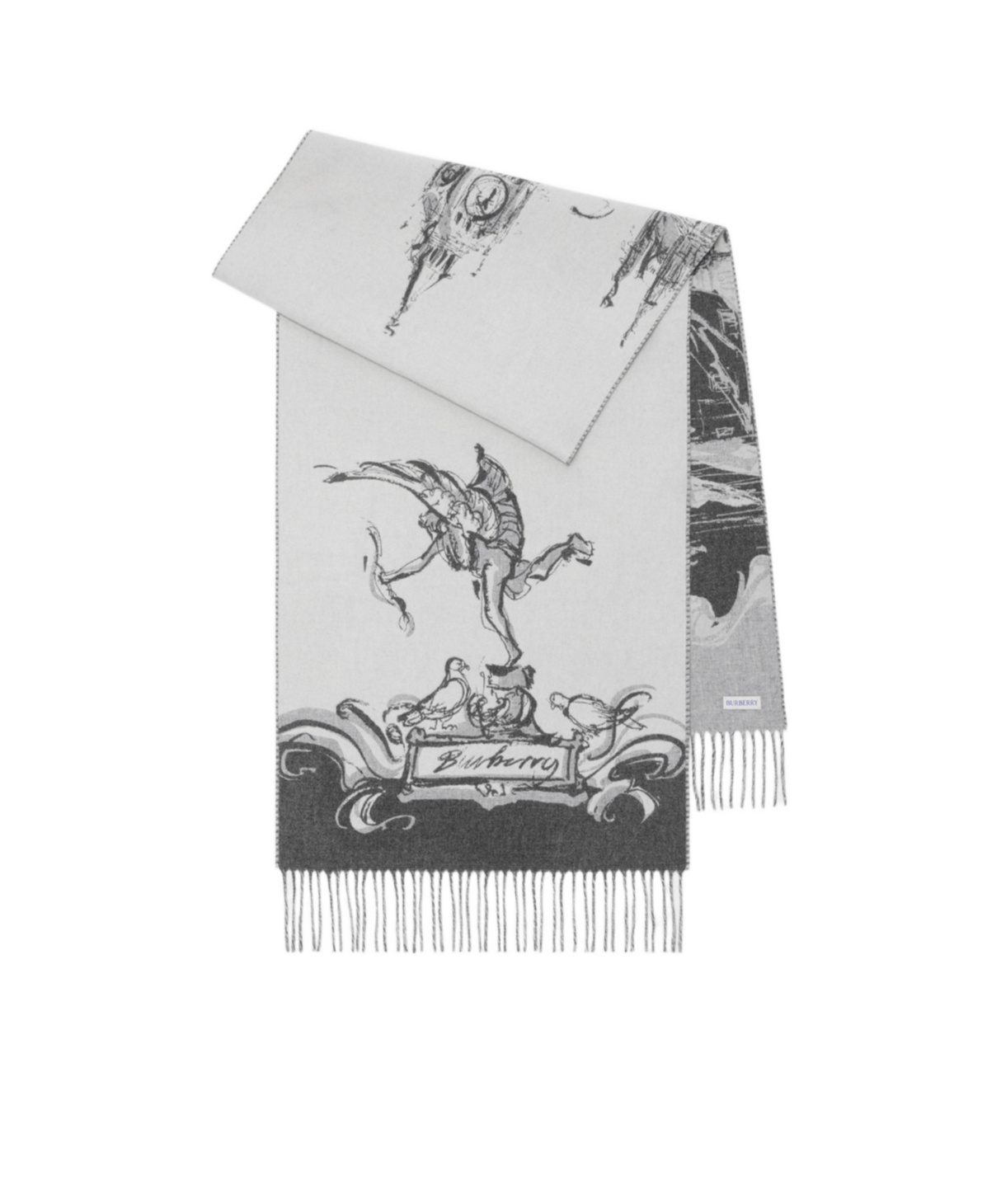 Burberry Fringed Scarf In Wisp