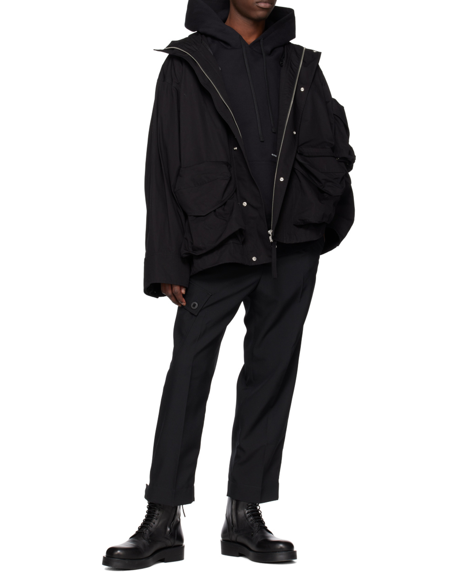 Oamc Logo-print Drawstring Hoodie In Black