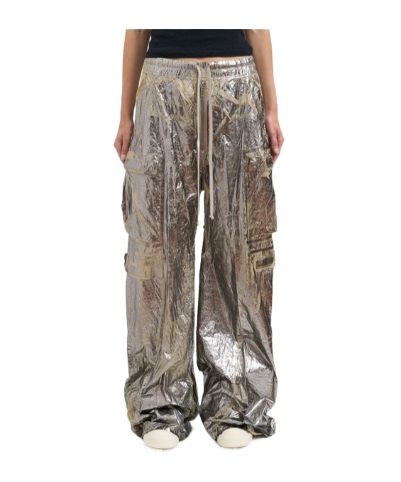 Rick Owens Drkshdw Drawstring Casual Pants In Silver