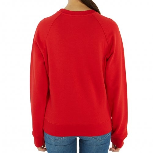 Msgm Logo-print Crew Neck Sweatshirt In Red