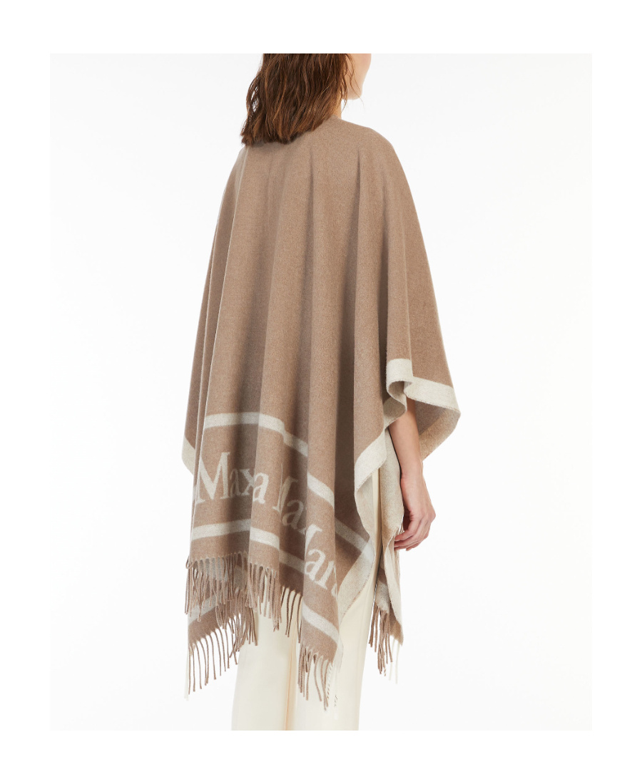 Max Mara 'hildestd' Camel Wool Cape In Nude