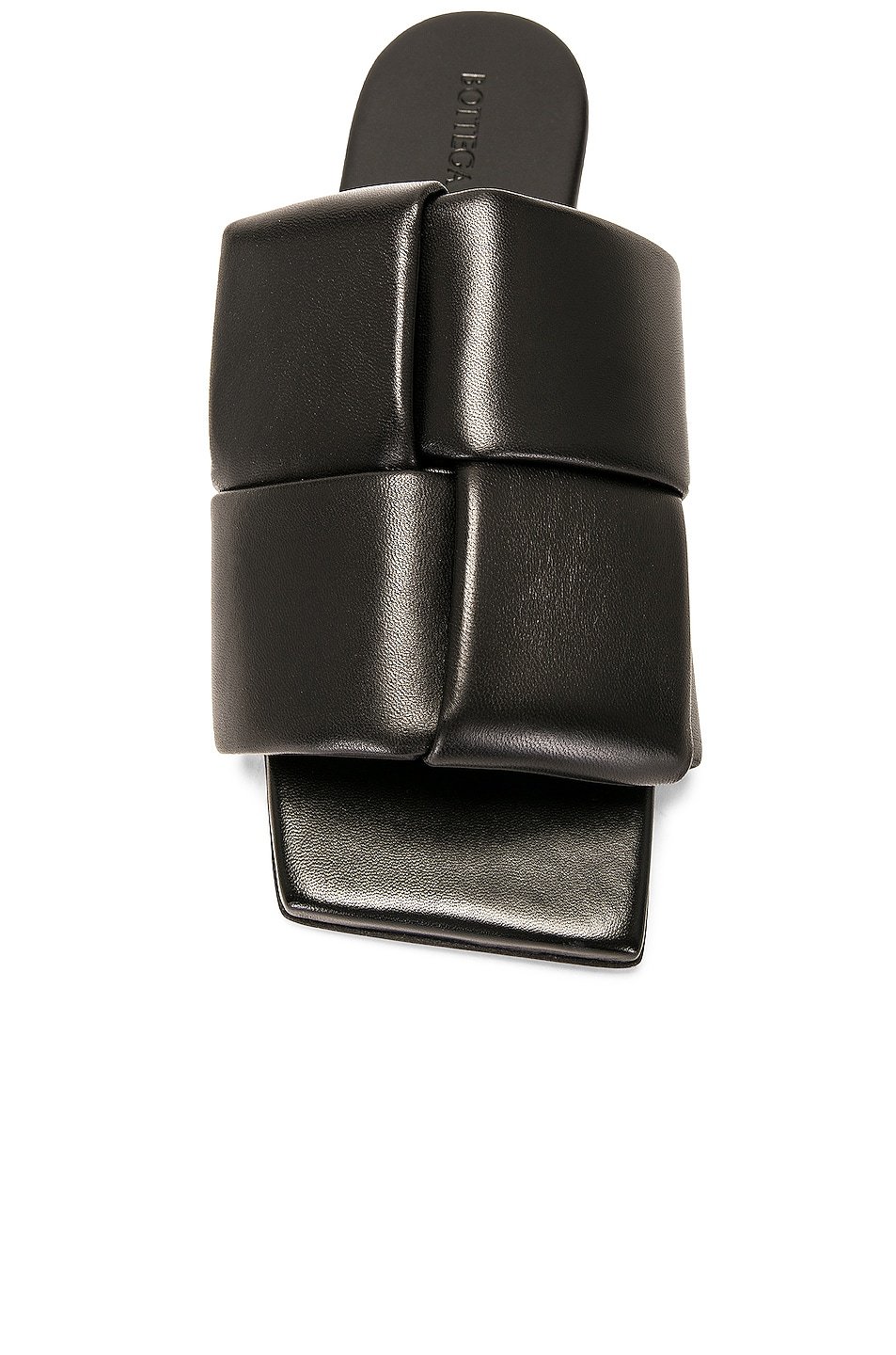 Bottega Veneta Patch Flat Mules In Padded Intreccio Leather In Black