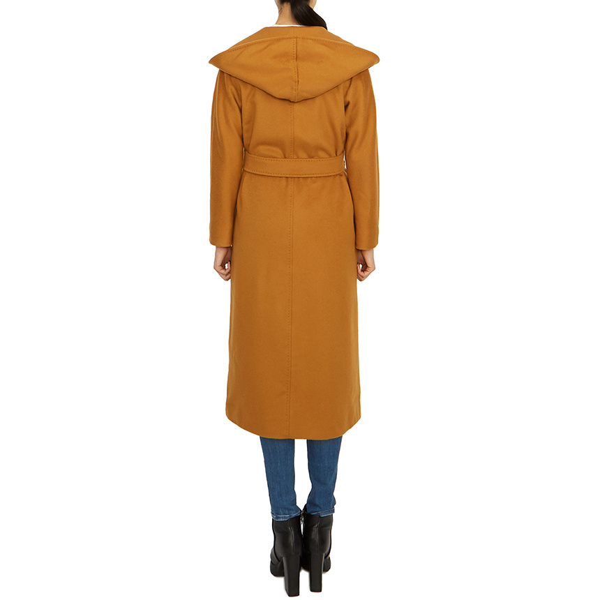 Max Mara Long-sleeved Lace-up Coat In Orange