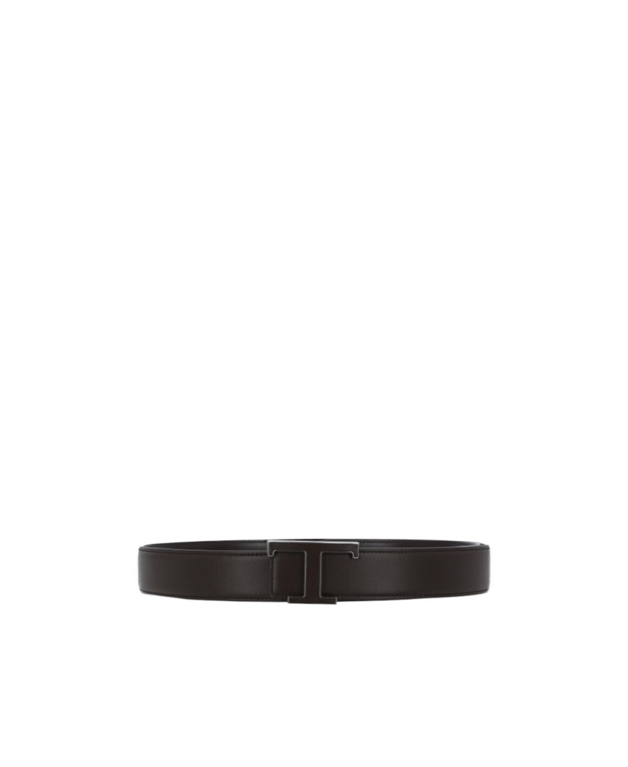 Tod's Logo-buckle Leather Belt In Black