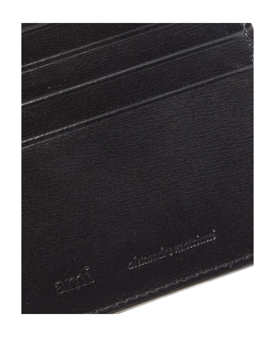 Ami Alexandre Mattiussi Ami Logo-plaque Bi-fold Wallet In Black