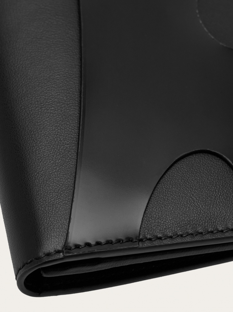 Shop Ferragamo Hollowed-out Jacket Wallet In Black
