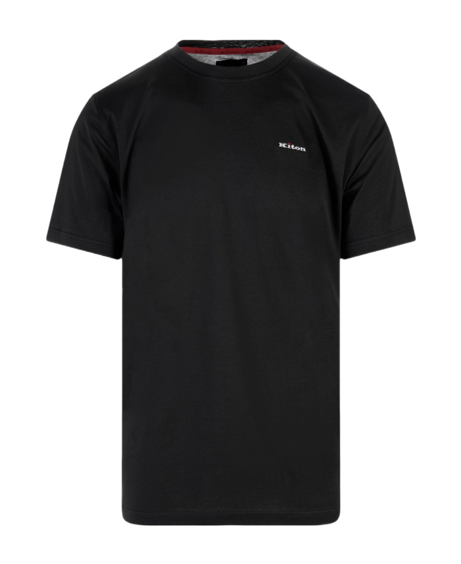 KITON EMBROIDERED-LOGO COTTON T-SHIRT