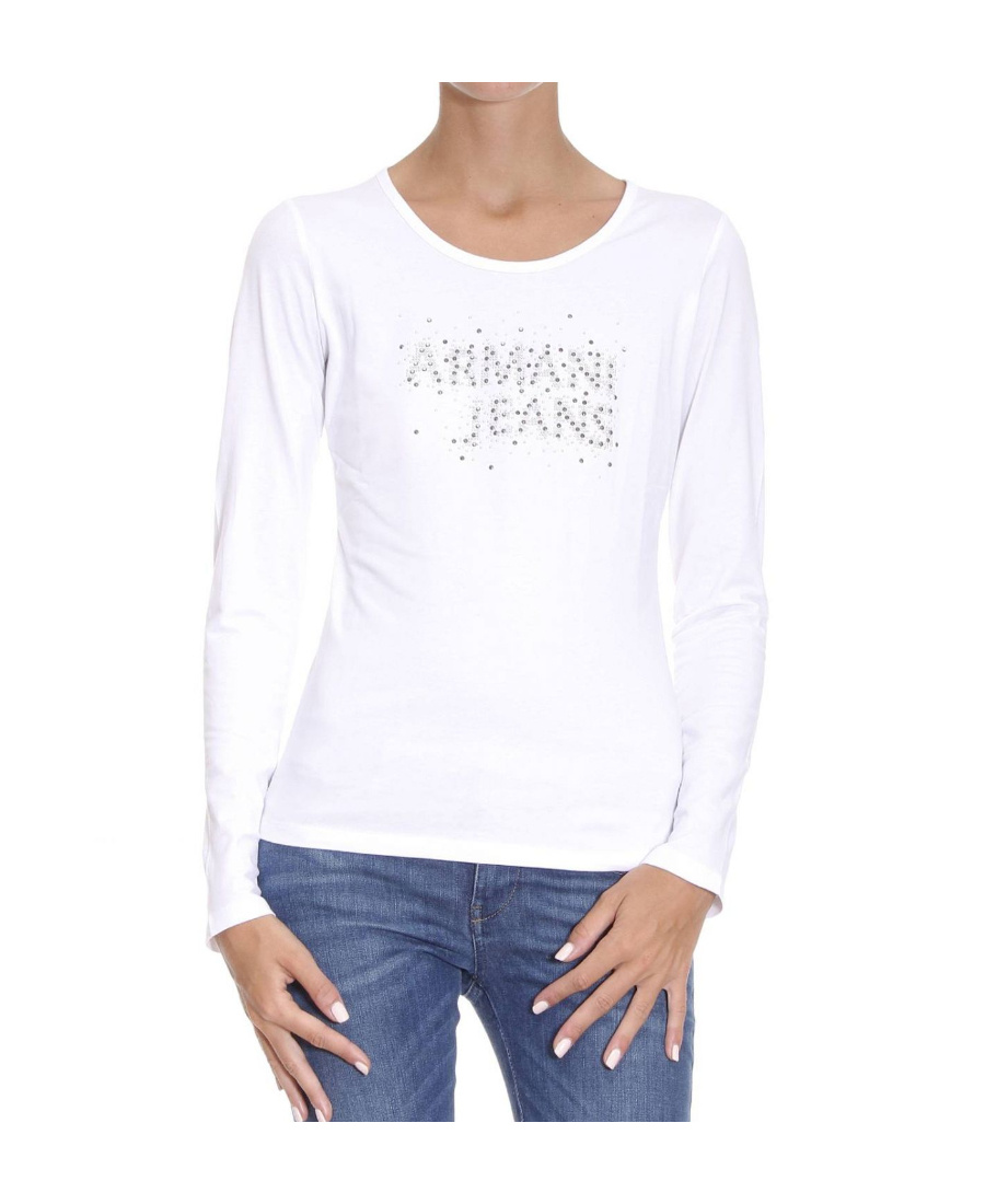Shop Armani Jeans Logo Details T-shirt In White