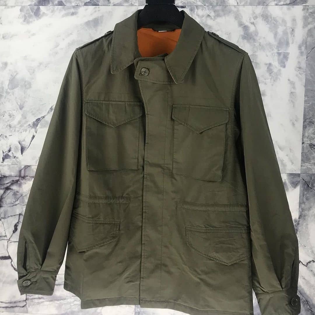 Gucci Coated Parka With Logo In Brown