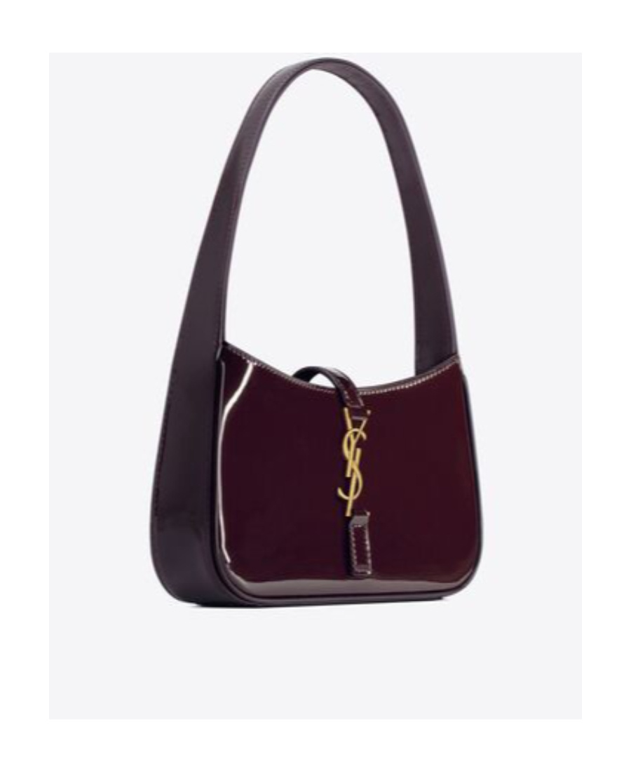Saint Laurent Le 5 À 7 Mini In Patent Leather In Burgundy