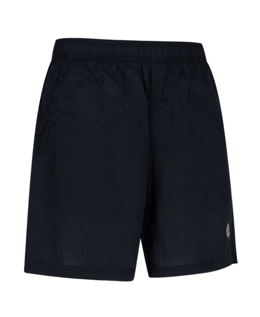 Stone Island Compass-patch Swim Shorts In Blue