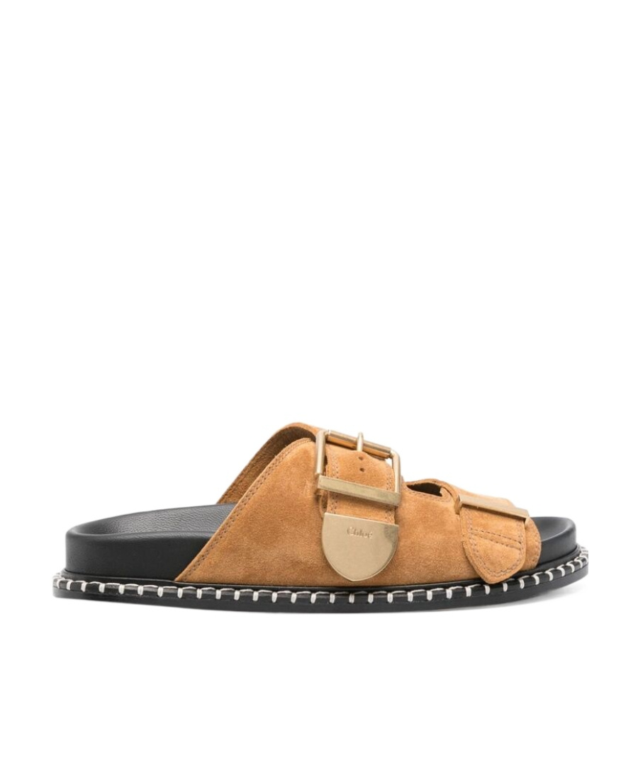 Chloé Rebecca Suede Sandals In Brown