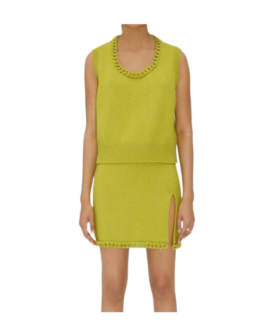 Bottega Veneta Women's Vest With Crochet Chain In Yellow