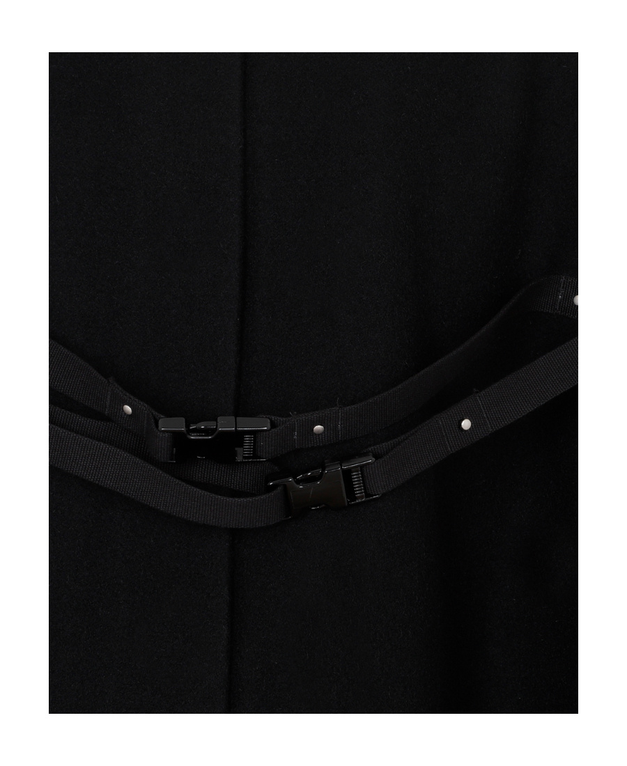Rick Owens Double-breasted Virgin Wool Coat In Black