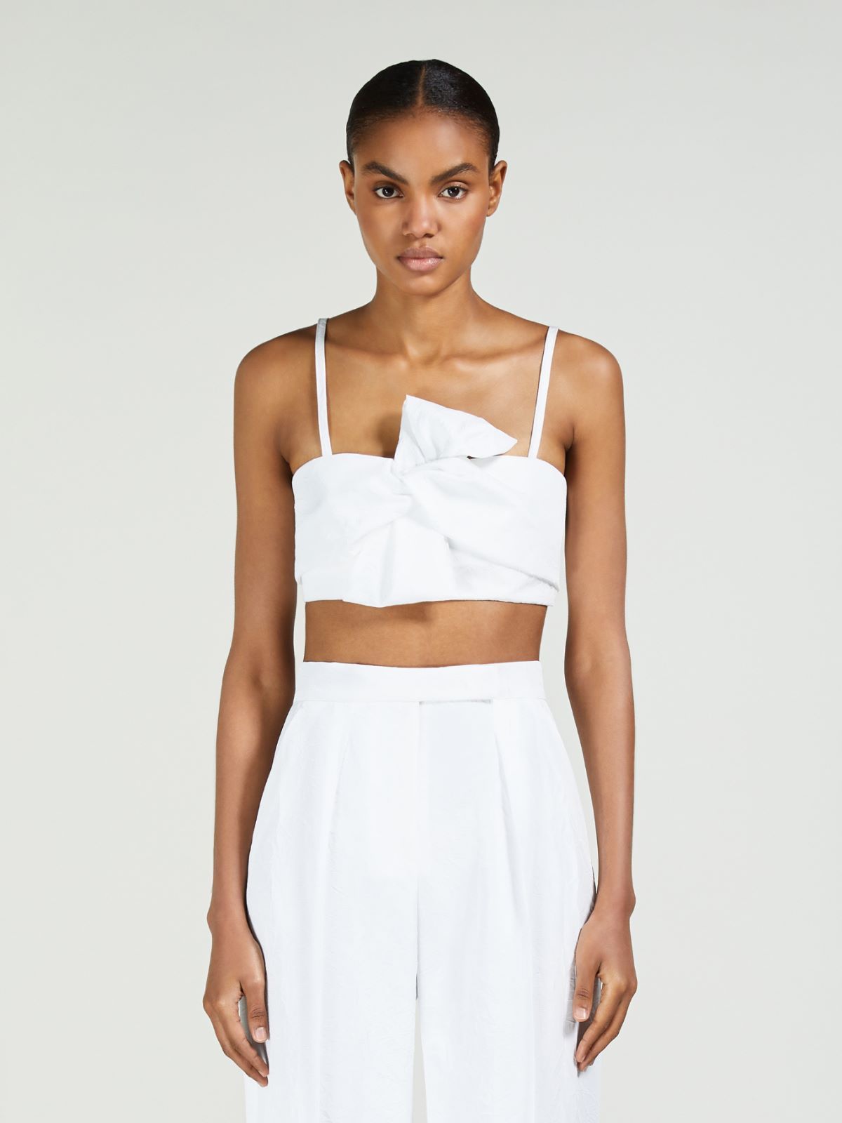 Max Mara Micro-faille Bandeau Top In White