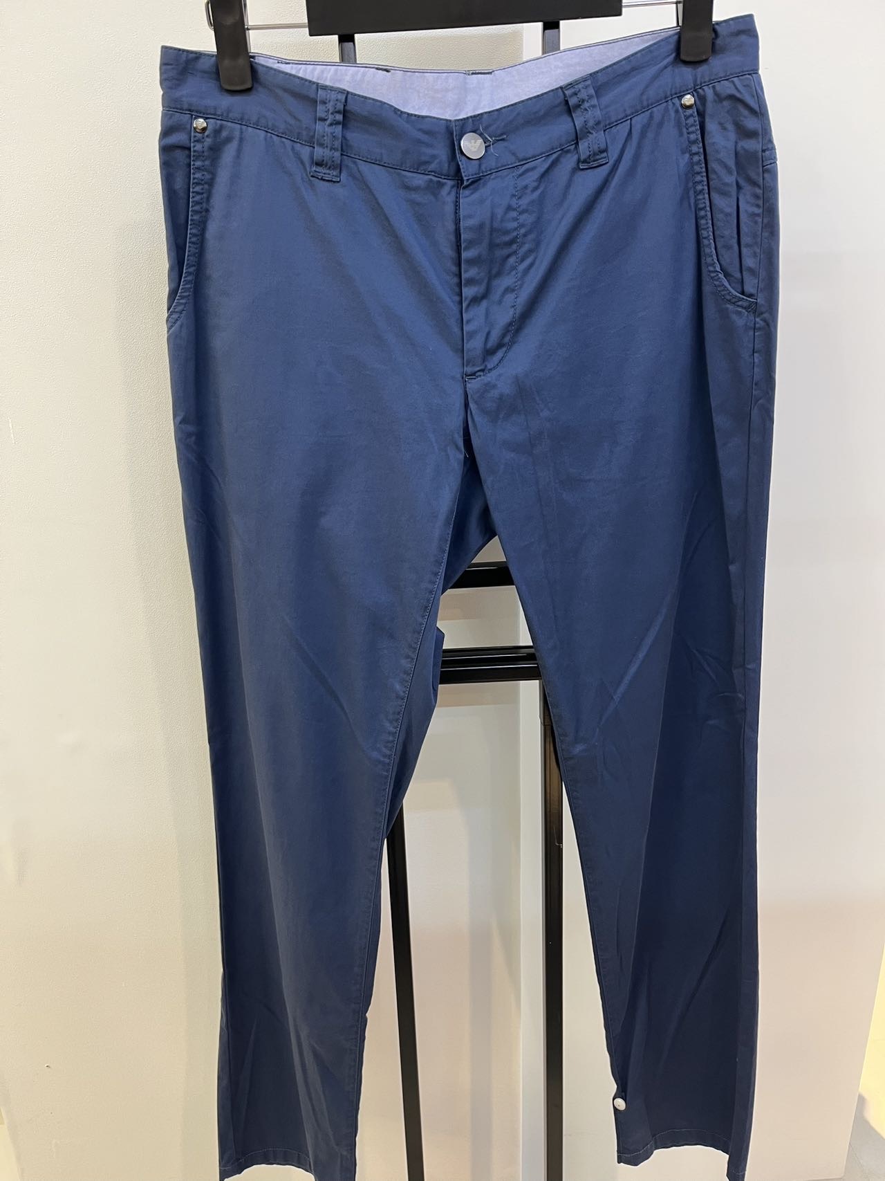 Ea7 Belt-loop Casual Pants In Blue